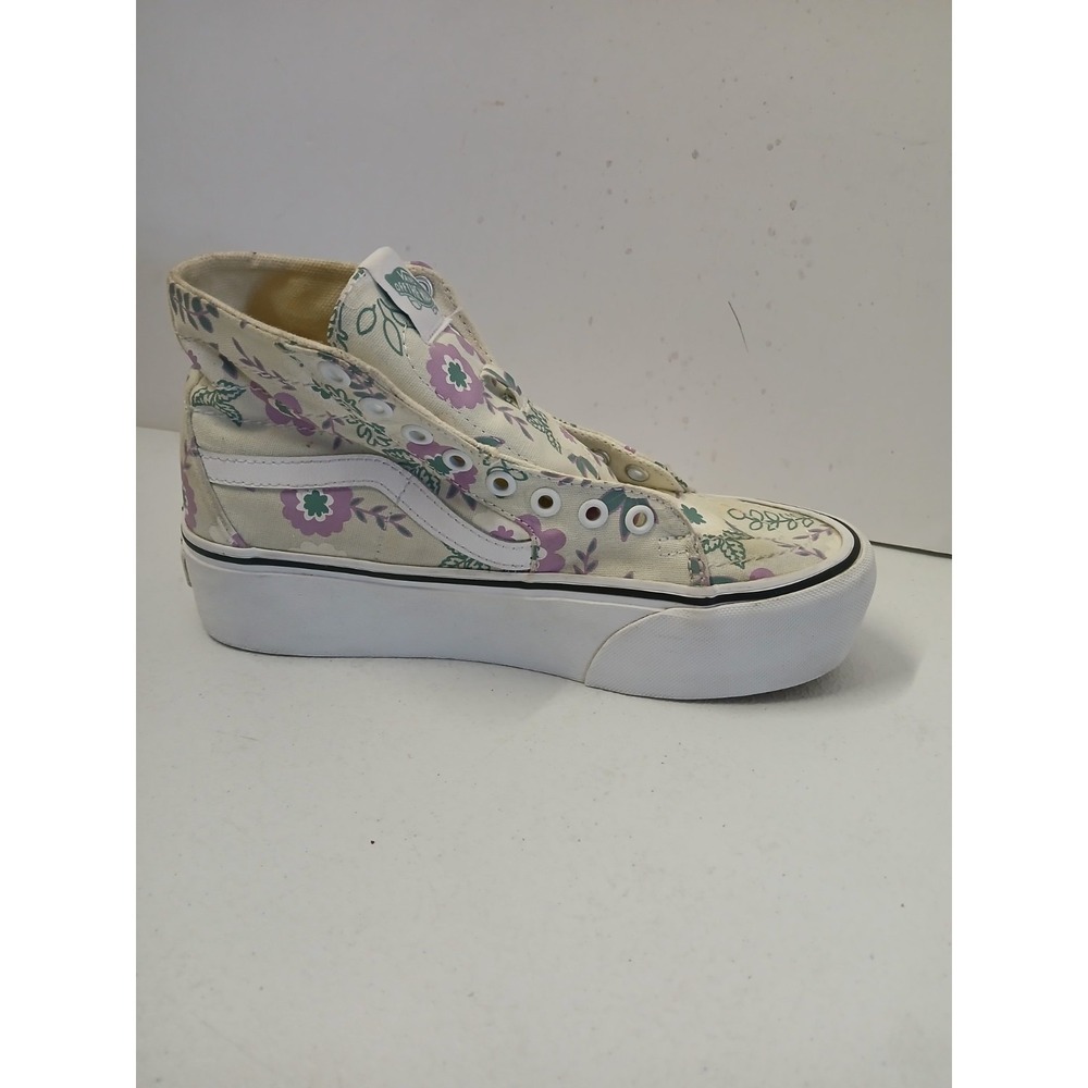 VANS Sk8-Hi Tapered Stackform True White Floral Sneakers Shoes WOMENS 7 37 - Picture 4 of 8